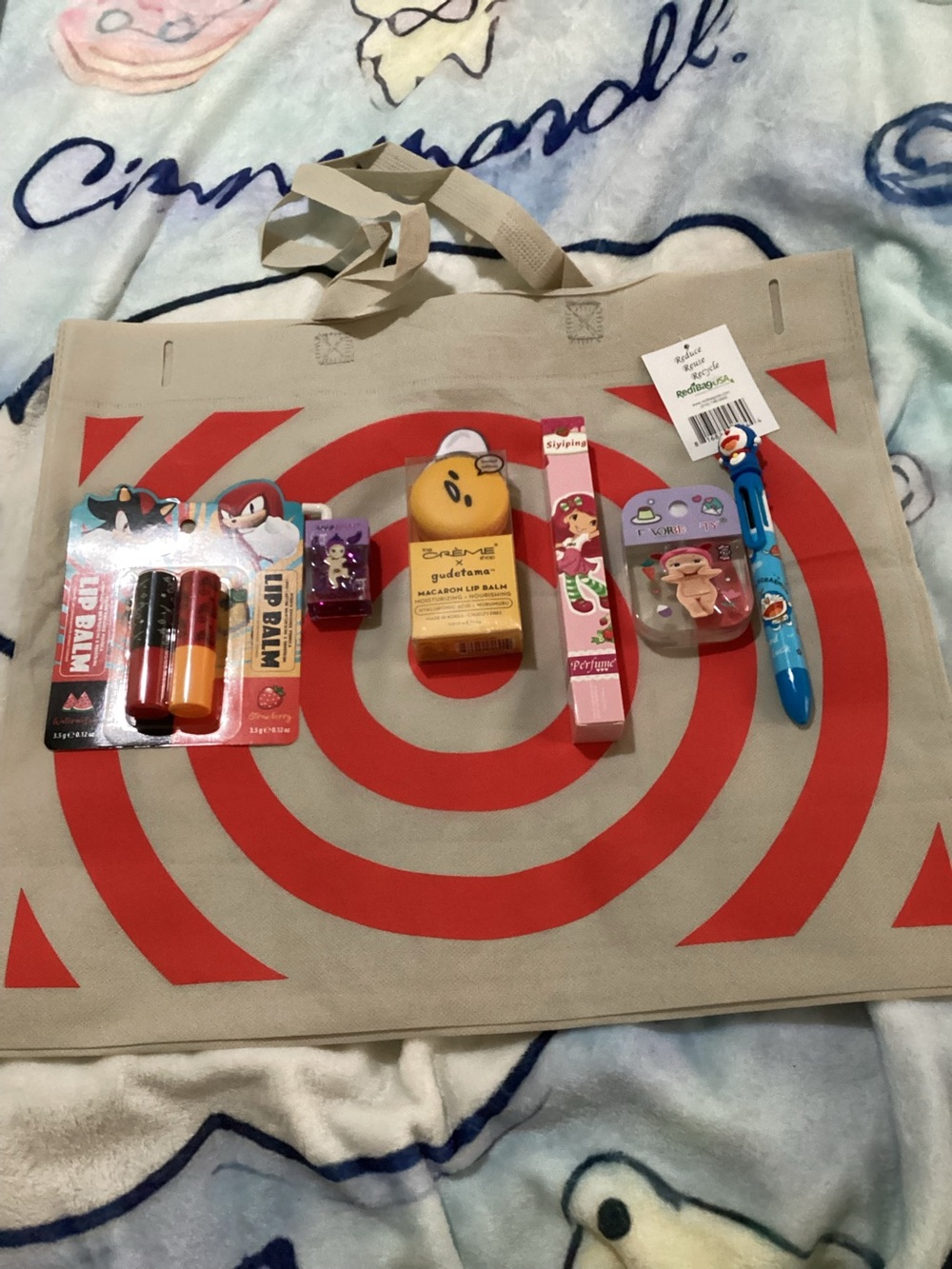 7 piece bundle-Target Canvas Tote Bag with Red Bullseye-makeup and more